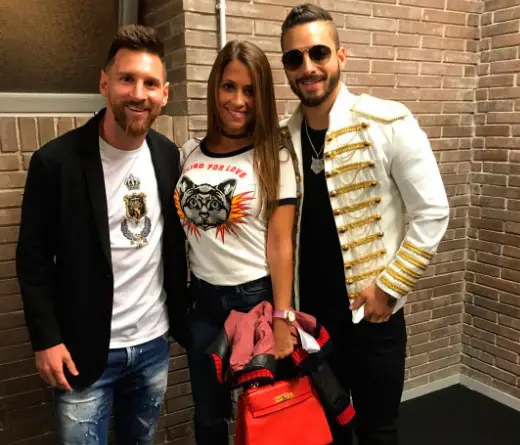 Messi visit a Maluma, luego del concierto que el colombiano dio en Barcelona.